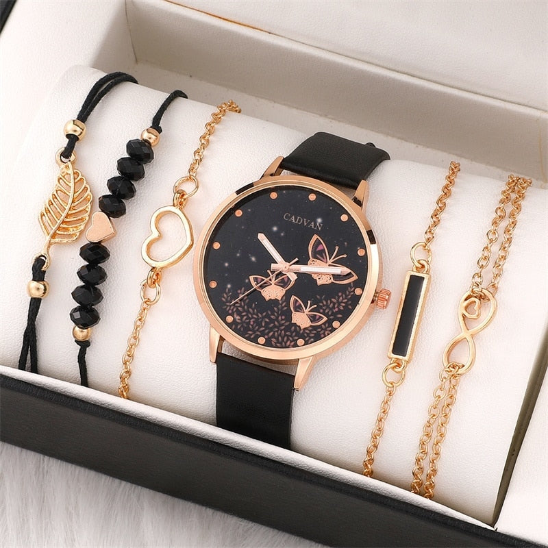 Relógio feminino + 5 pulseiras Elegantes - TOFY EXPRESS