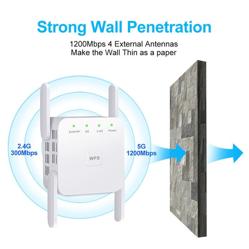 Repetidor WiFi Wireless 2.4G 5Ghz 1200Mbps - TOFY EXPRESS