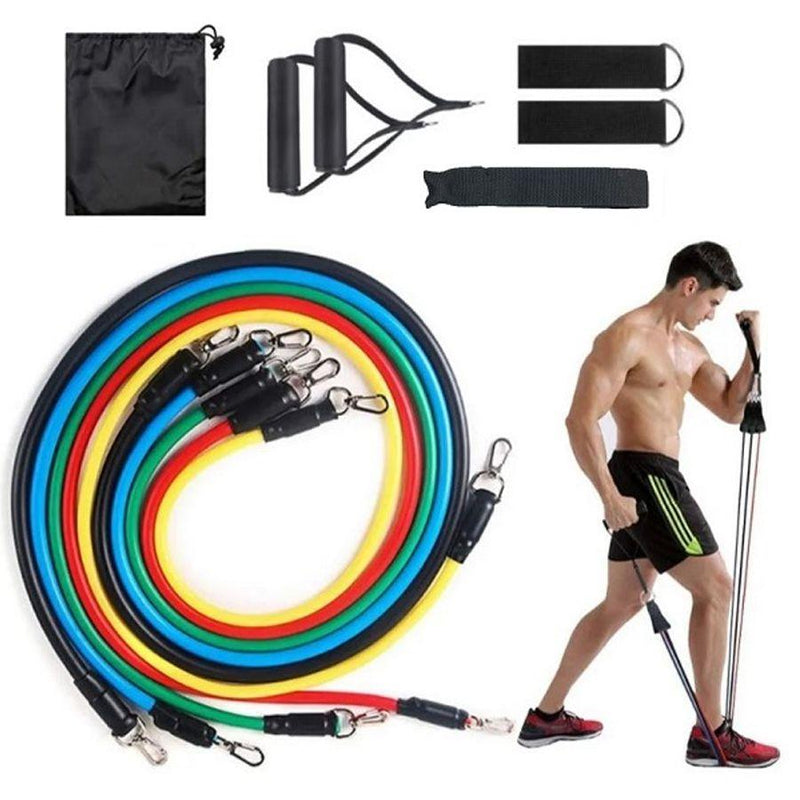 Kit Extensor Elastico 11 Peças Exercicio Fitness Pilates - TOFY EXPRESS